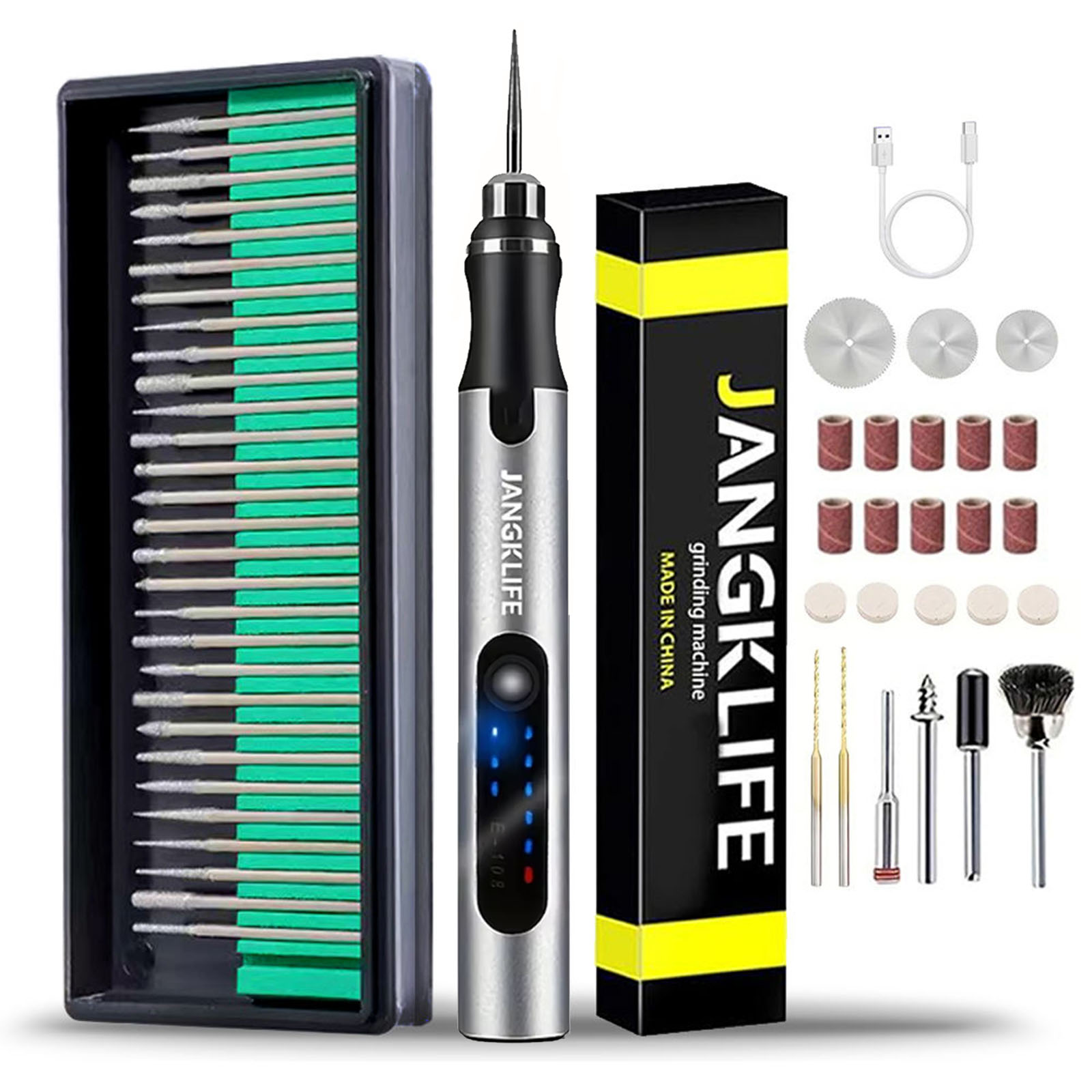 Power Tools Makita Set - Kit peralatan putar nirkabel USB, Pen