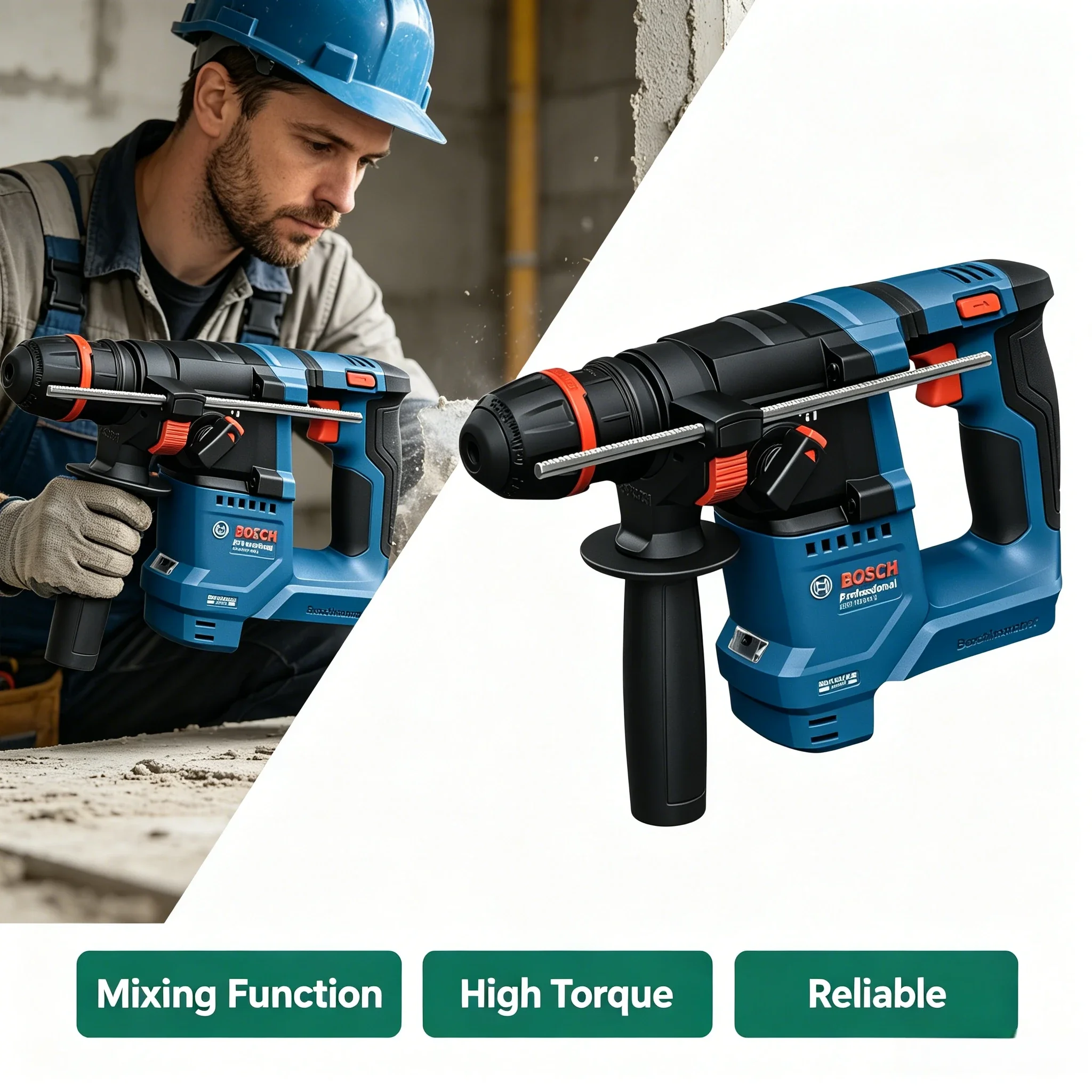 Power Tools Professional - BOSCH GBH 18V-18X, Palu Putar Nirkabel