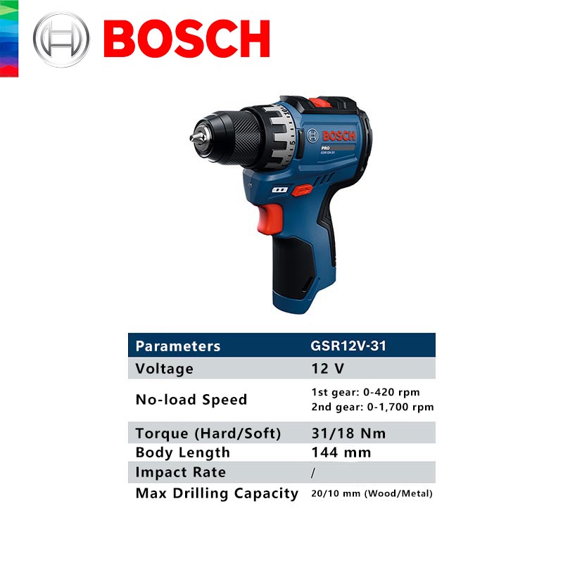 BOSCH GSR 12V-31 Bor Tanpa Kab - Power Tools Professional ulasan dan harga