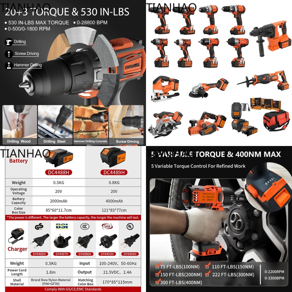 KAFUWELL PA4500 72H 20V Bor Pa - Combo Power Tools ulasan dan harga