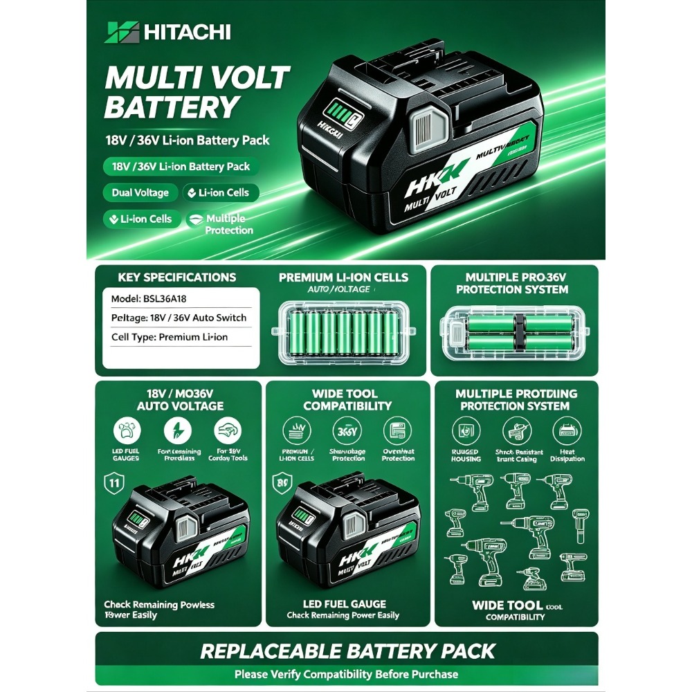 Baterai Isi Ulang 6000mAh untu - Power Tools Hikoki ulasan dan harga